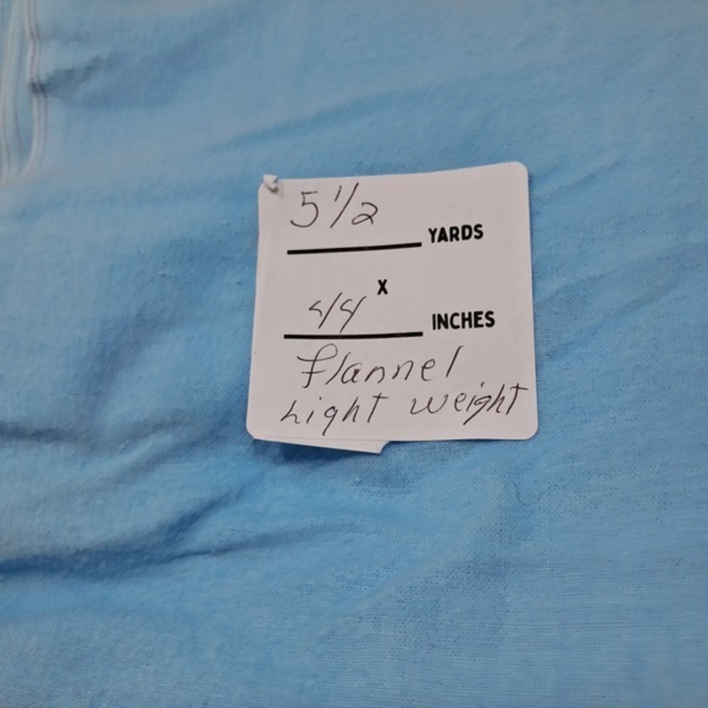 Light Blue Flannel Fabric 5 1/2 Yards x 54 Inches Lightweight Sewing‎ Material